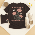 New Hope Blooms Here, January – Carnation & Snowdrop - Adult T-Shirt