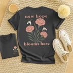 New Hope Blooms Here, January – Carnation & Snowdrop - Adult T-Shirt