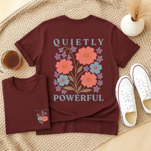 Quietly Powerful, February – Violet & Primrose - Adult T-Shirt