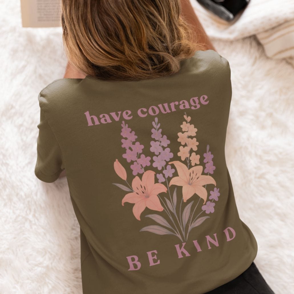 Have Courage & Be Kind - July – Larkspur & Lily - Adult T-Shirt