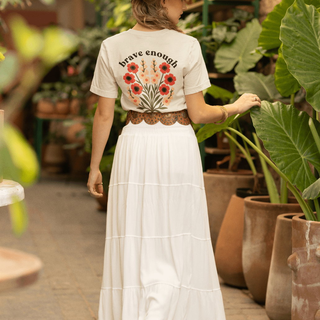 Brave Enough to Bloom - August – Gladiolus & Poppy - Adult T-Shirt