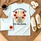 Brave Enough to Bloom - August – Gladiolus & Poppy - Adult T-Shirt