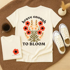 Brave Enough to Bloom - August – Gladiolus & Poppy - Adult T-Shirt