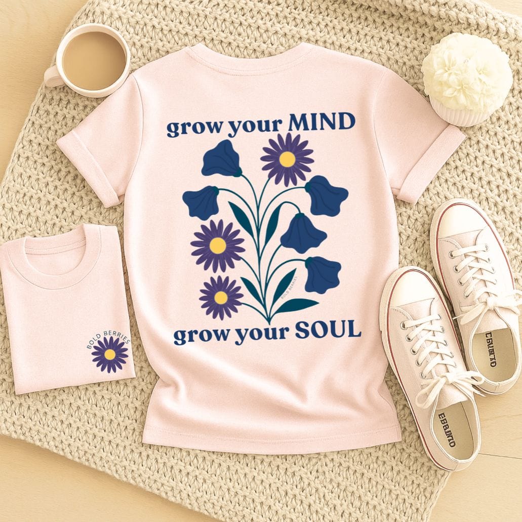 Grow Your Mind - September – Aster & Morning Glory - Adult T-Shirt