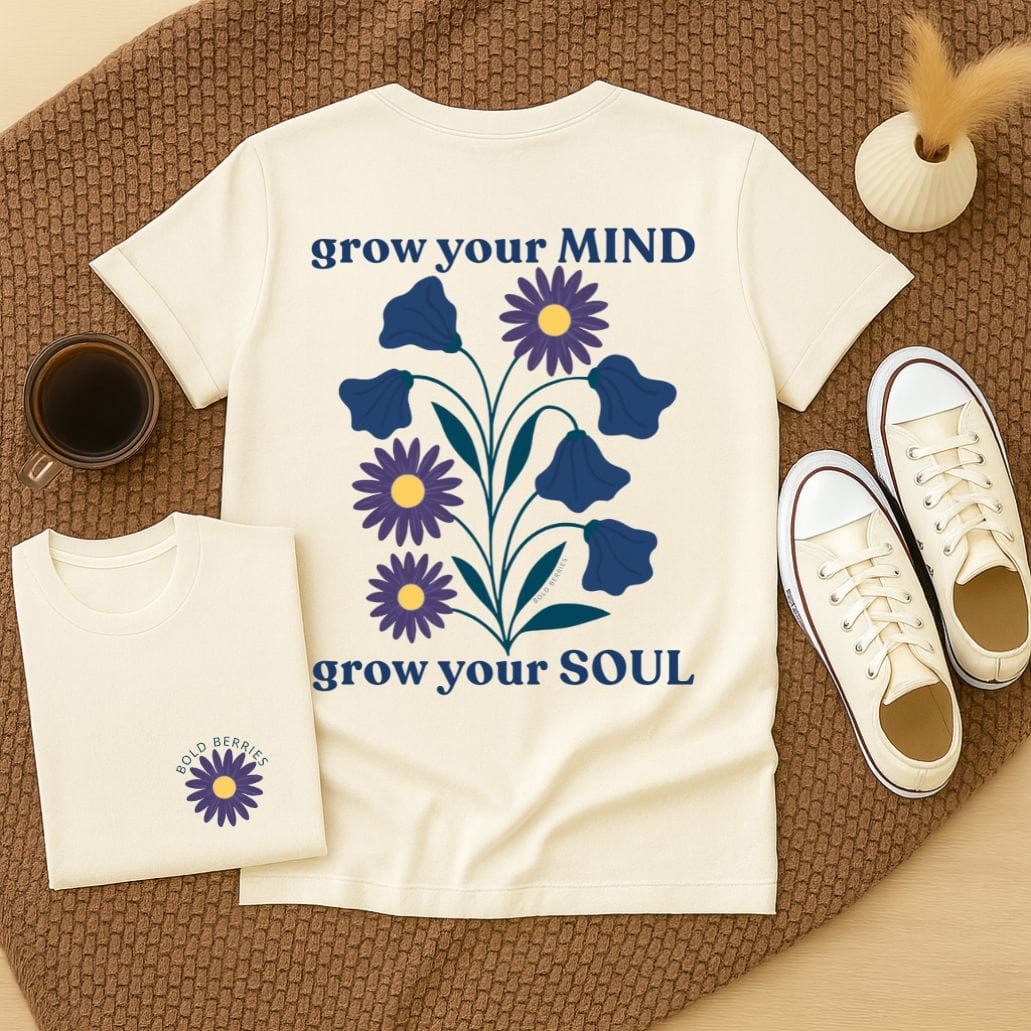 Grow Your Mind - September – Aster & Morning Glory - Adult T-Shirt