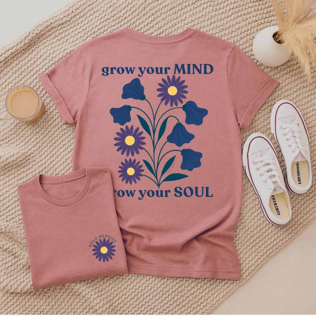 Grow Your Mind - September – Aster & Morning Glory - Adult T-Shirt
