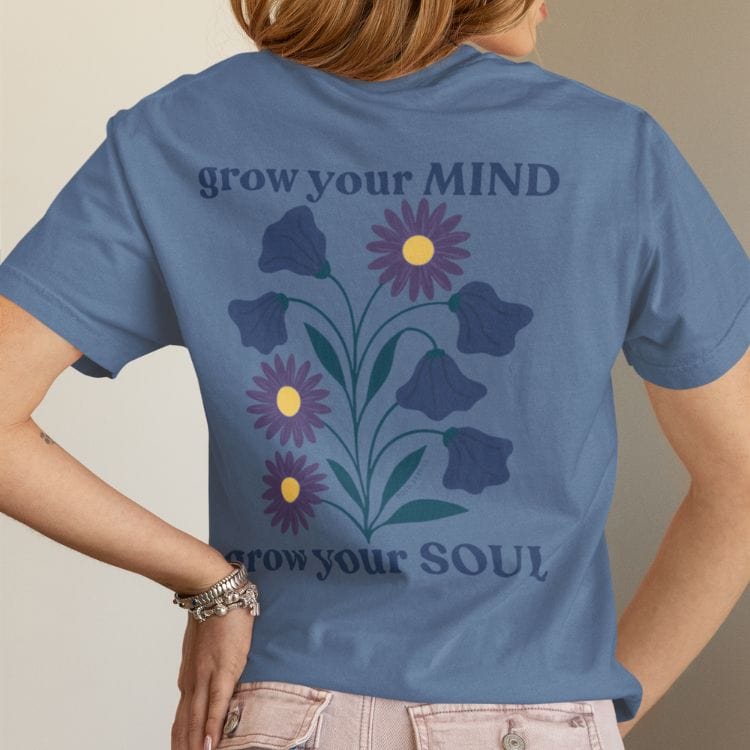 Grow Your Mind - September – Aster & Morning Glory - Adult T-Shirt