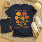Warm Soul Bright Spirit - October – Marigold & Cosmos - Adult T-Shirt