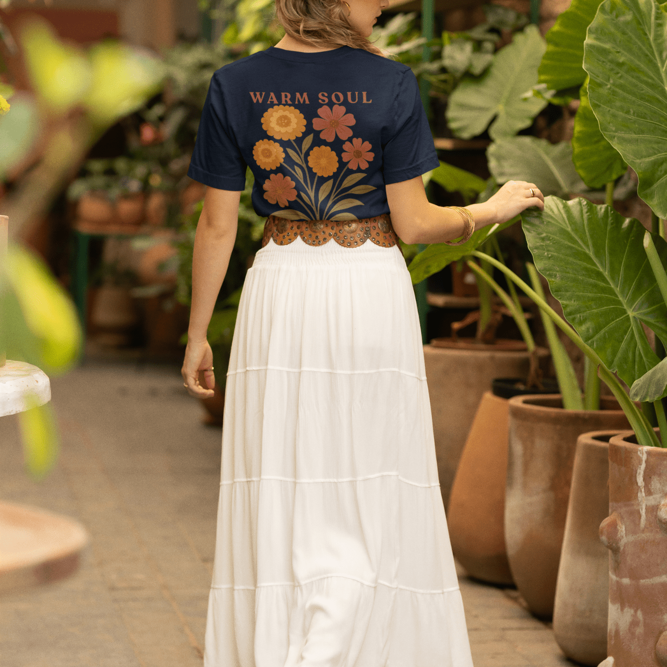 Warm Soul Bright Spirit - October – Marigold & Cosmos - Adult T-Shirt