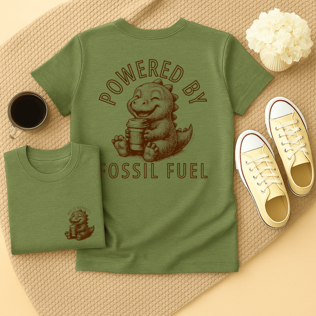 Powered by Fossil Fuel - Adult T-Shirt