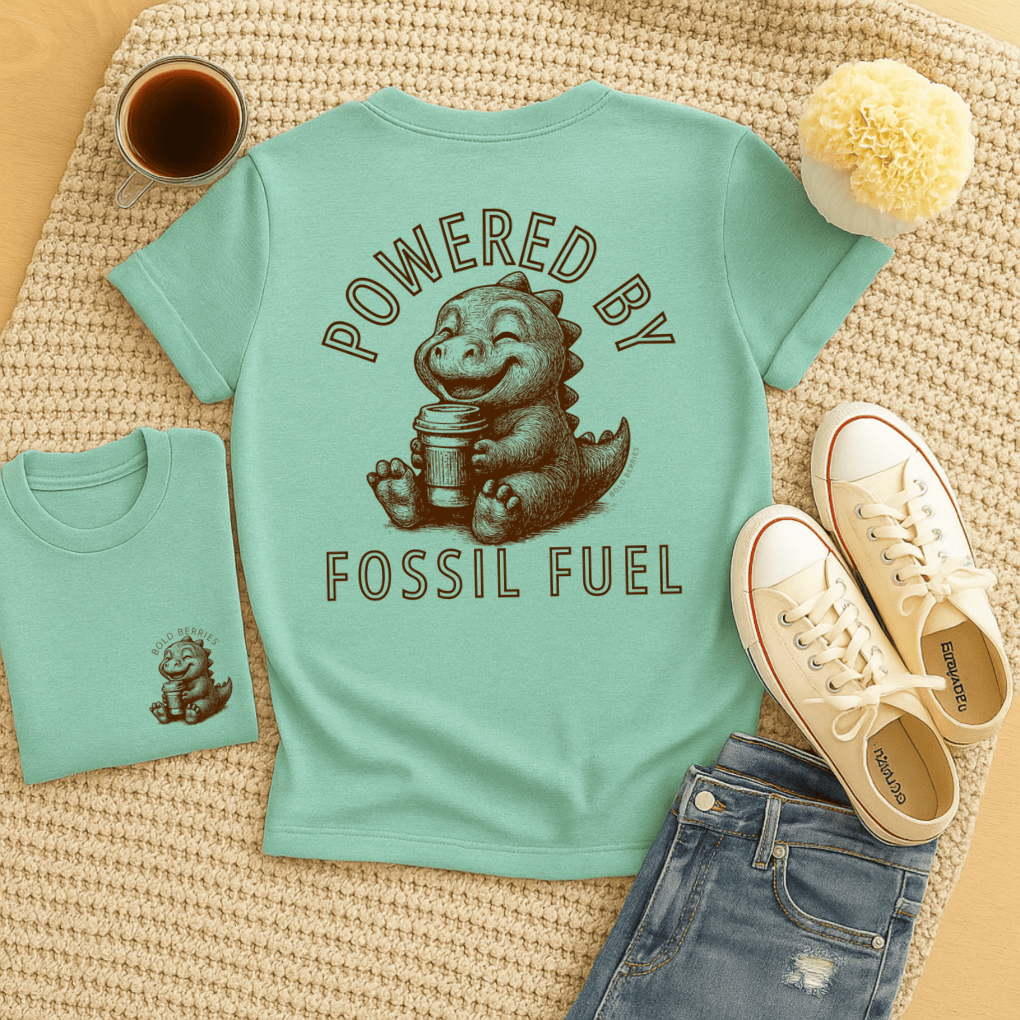 Powered by Fossil Fuel - Adult T-Shirt