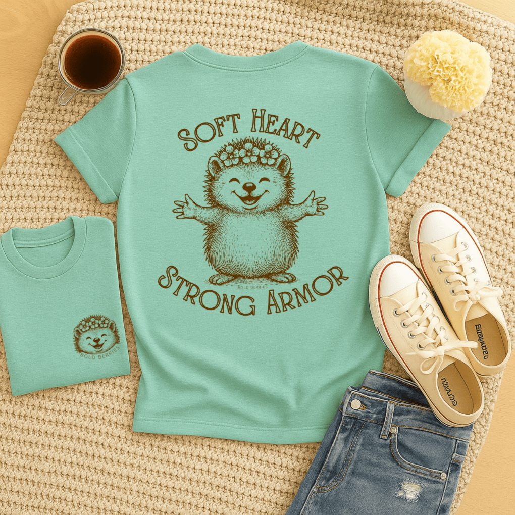 Soft Heart Strong Armor - Adult T-Shirt