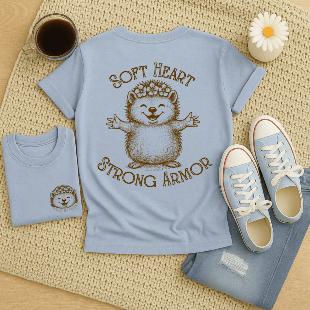 Soft Heart Strong Armor - Adult T-Shirt