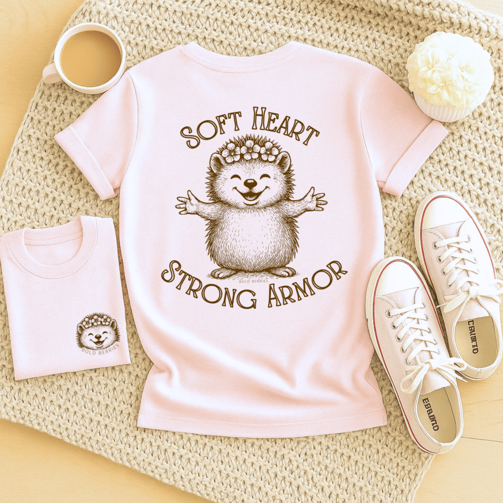 Soft Heart Strong Armor - Adult T-Shirt