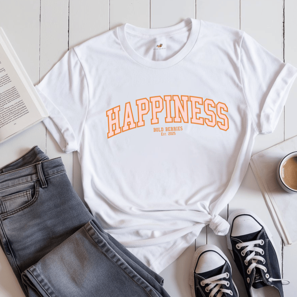 Varsity Happiness - Adult T-Shirt