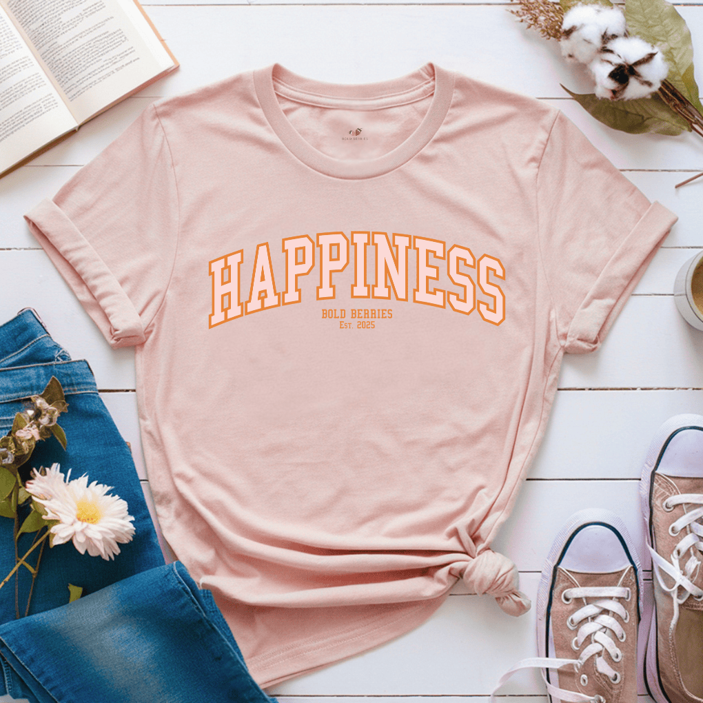 Varsity Happiness - Adult T-Shirt