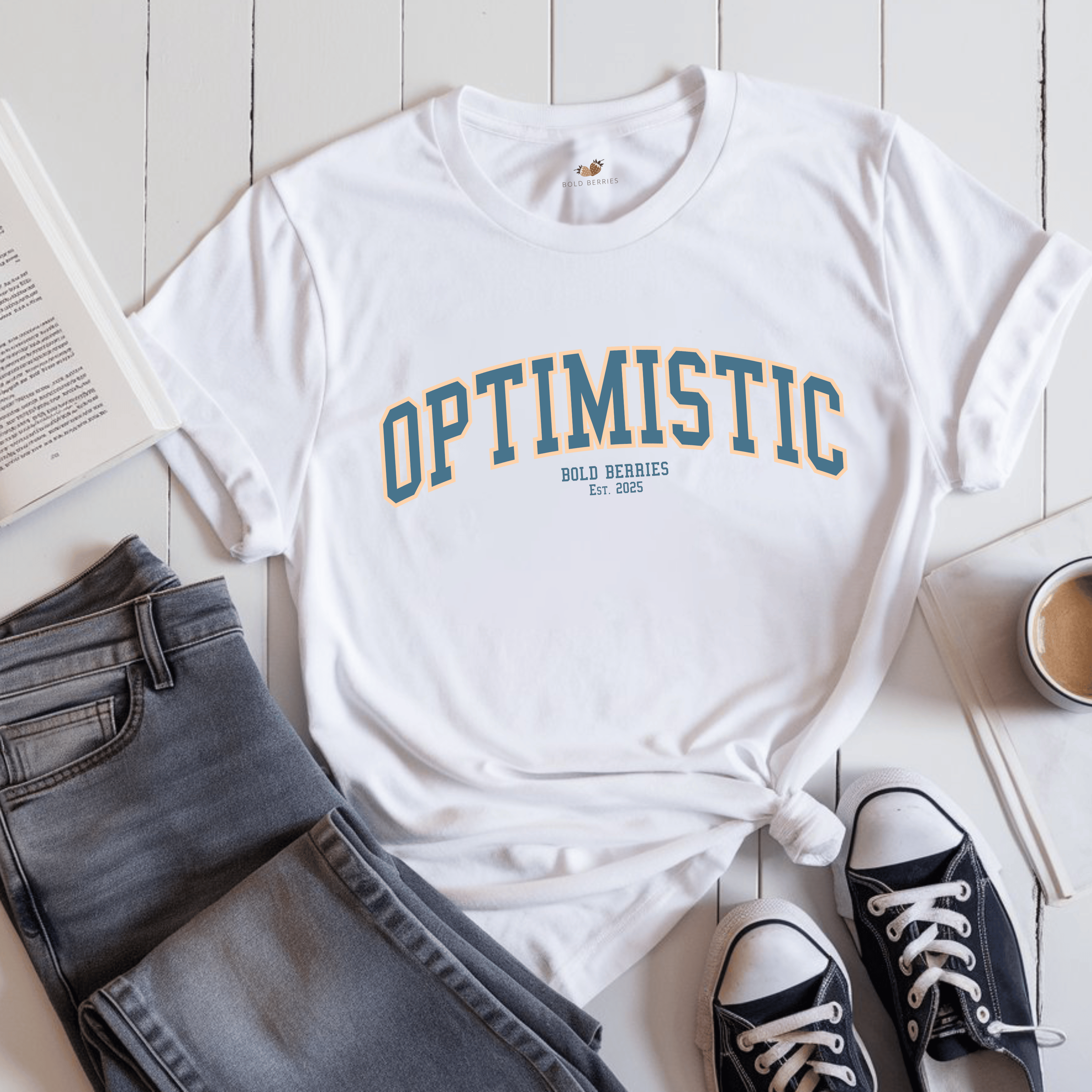 Varsity Optimistic - Adult T-Shirt
