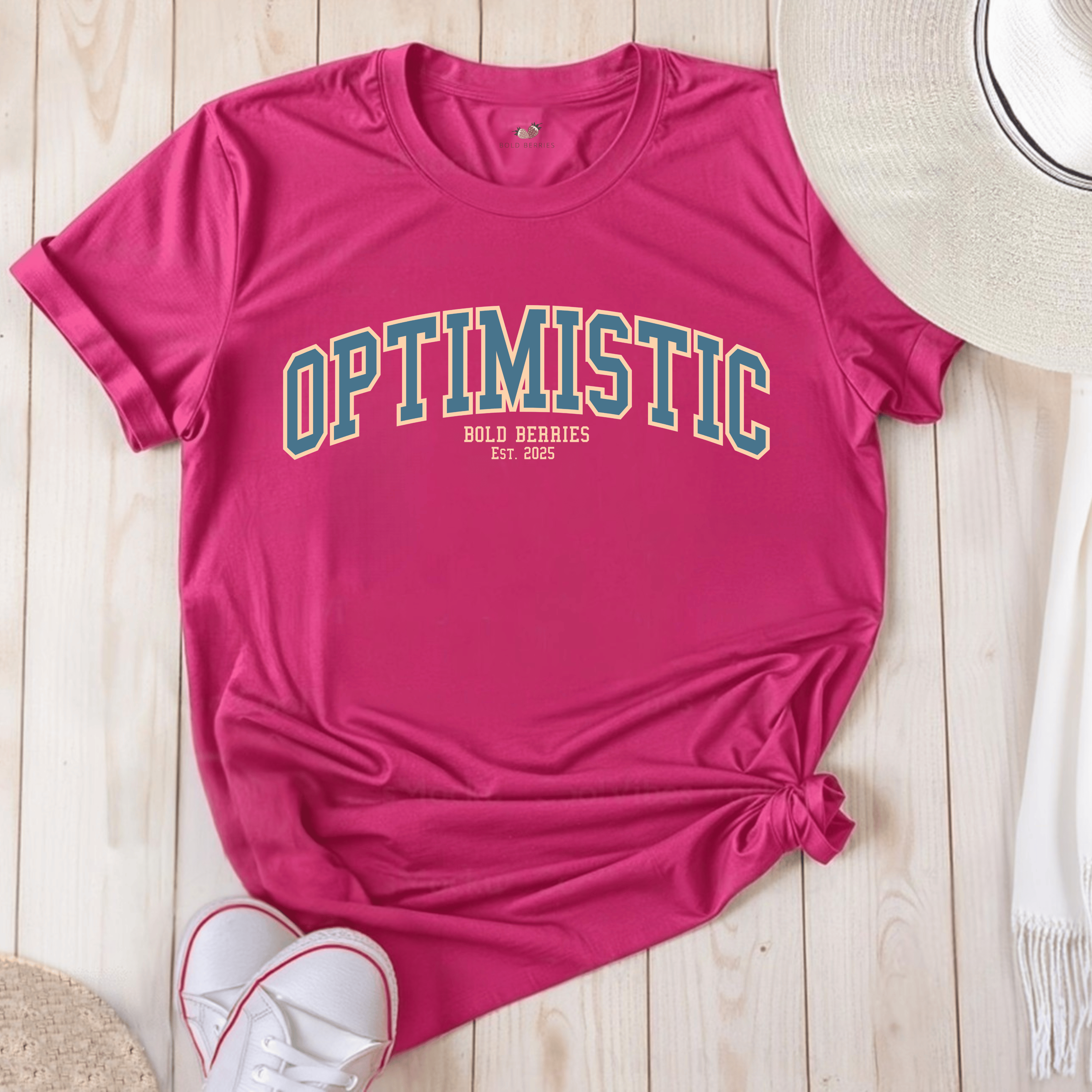 Varsity Optimistic - Adult T-Shirt