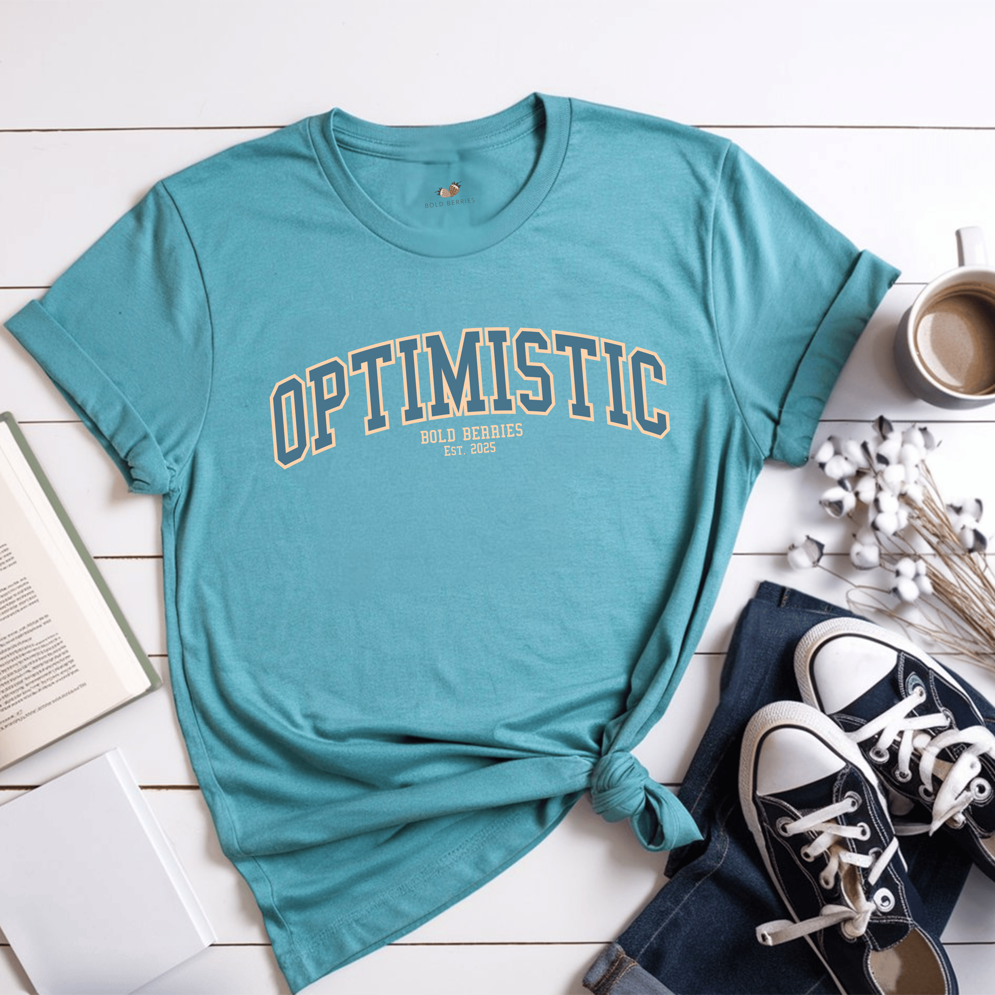 Varsity Optimistic - Adult T-Shirt