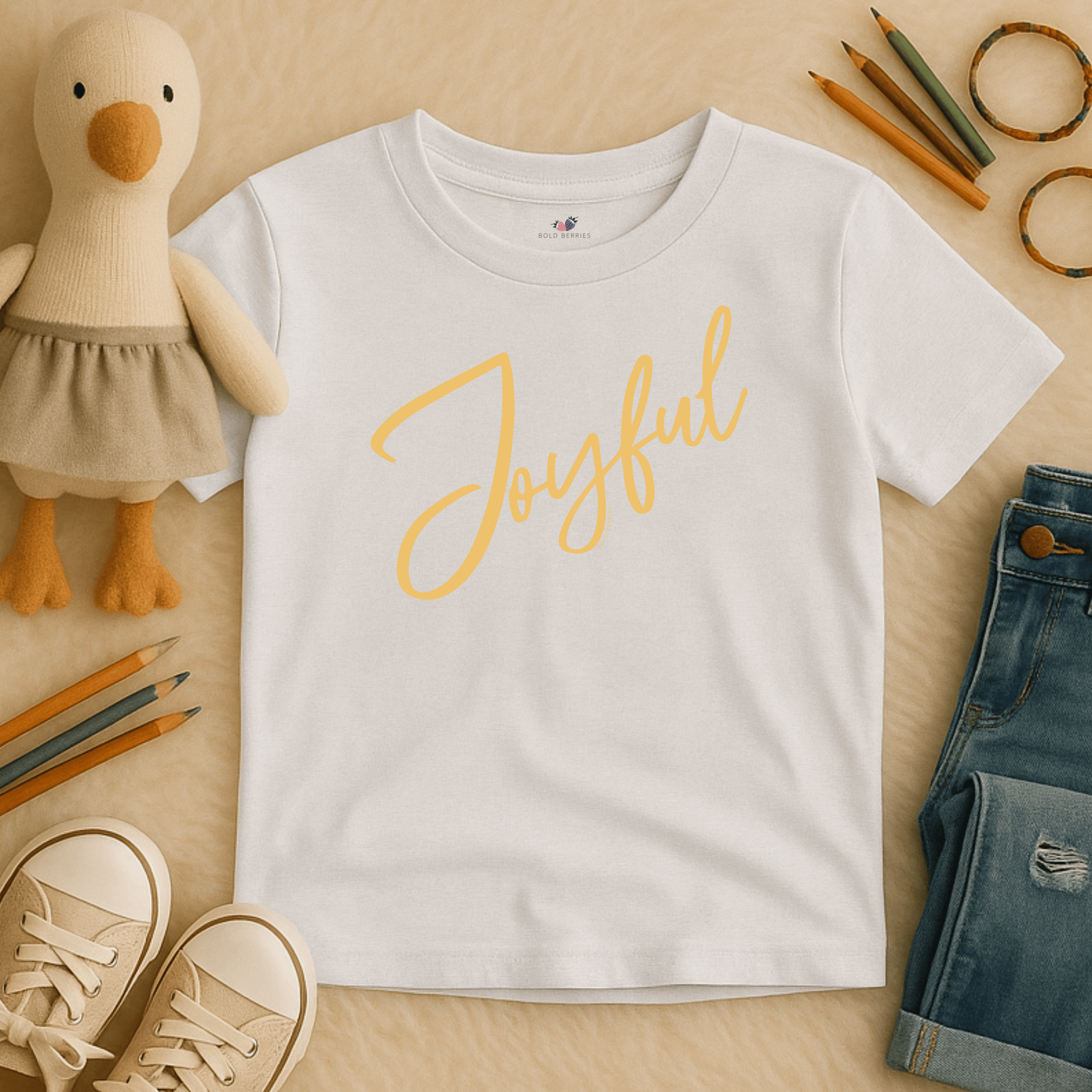 Joyful Script - Kids T-shirt