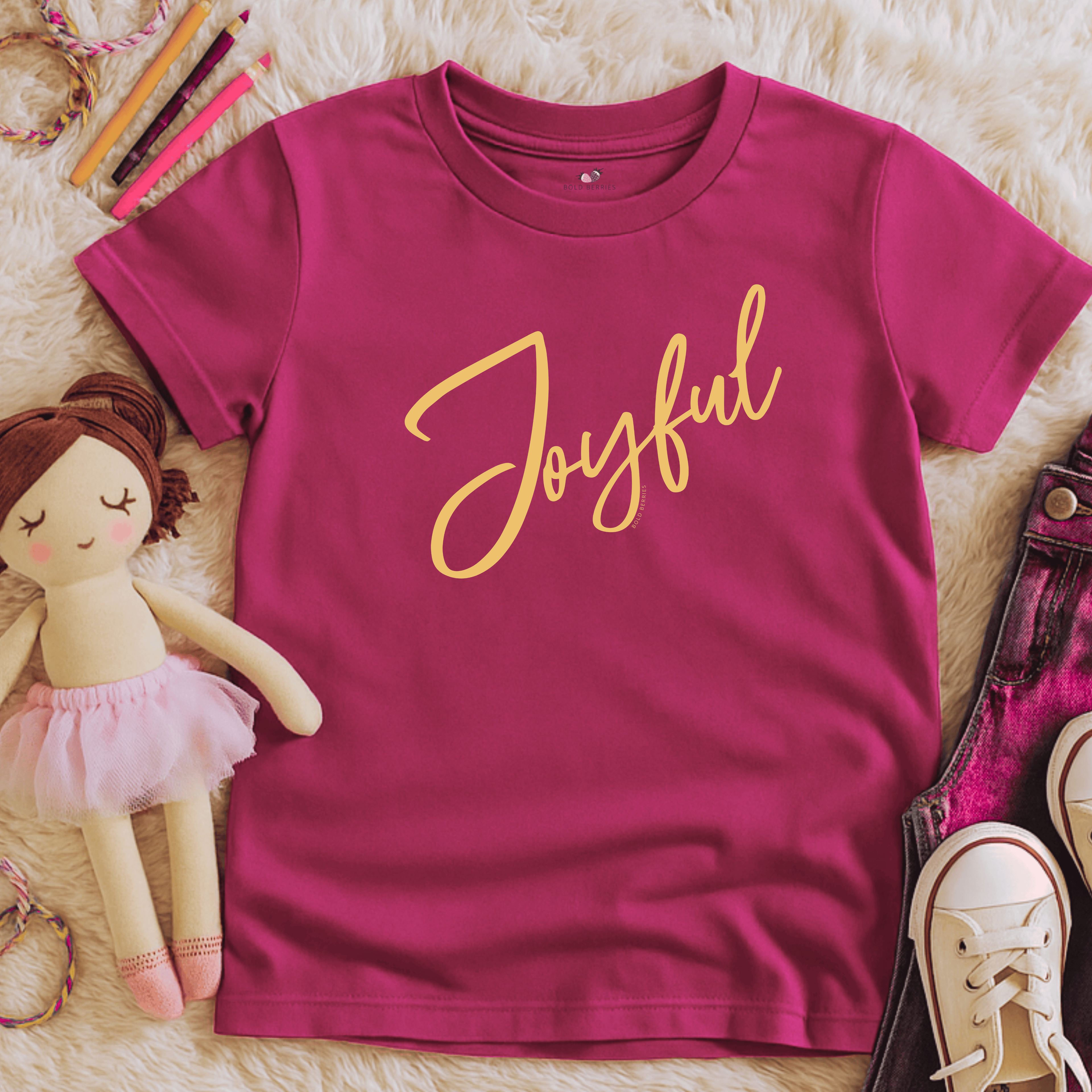 Joyful Script - Kids T-shirt