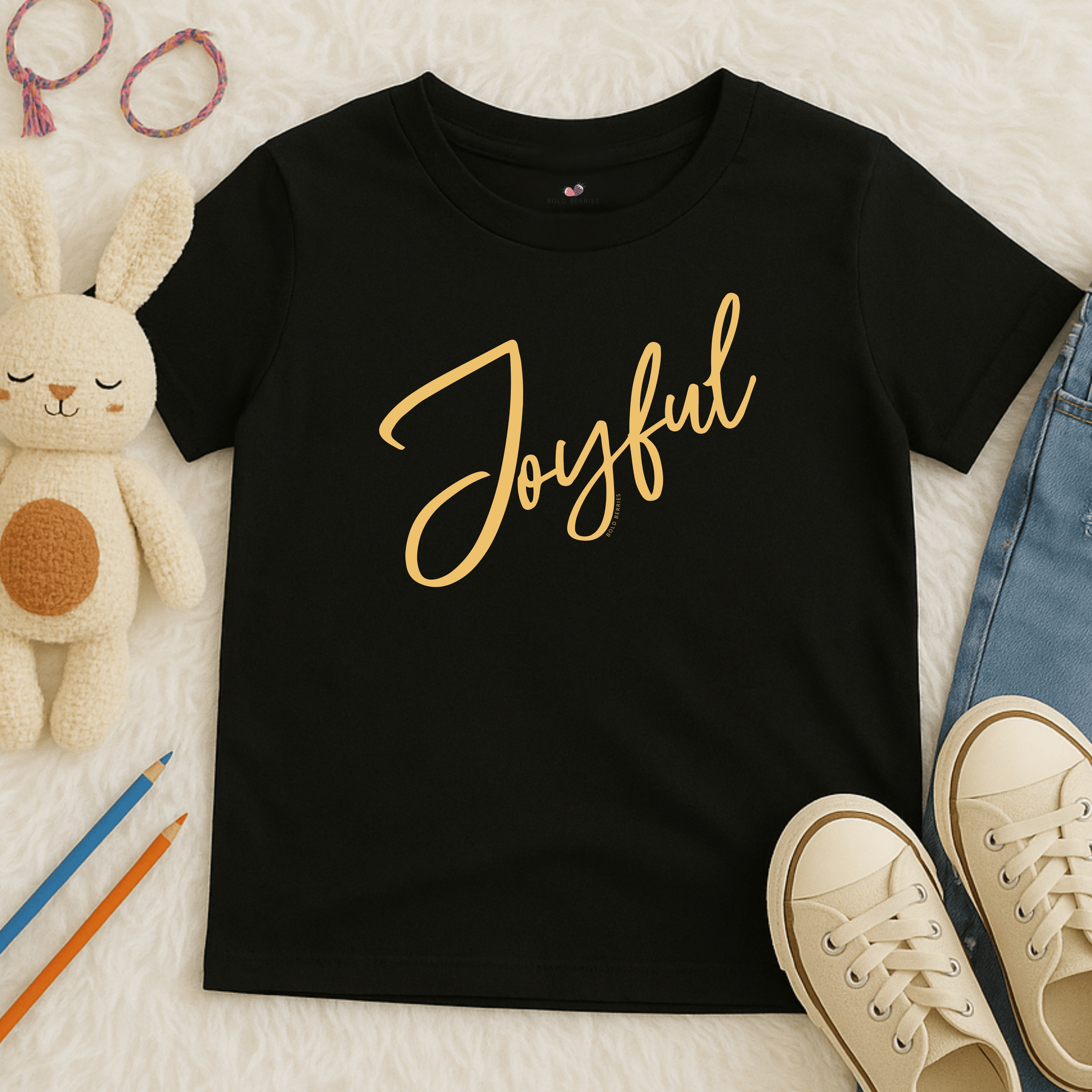 Joyful Script - Kids T-shirt