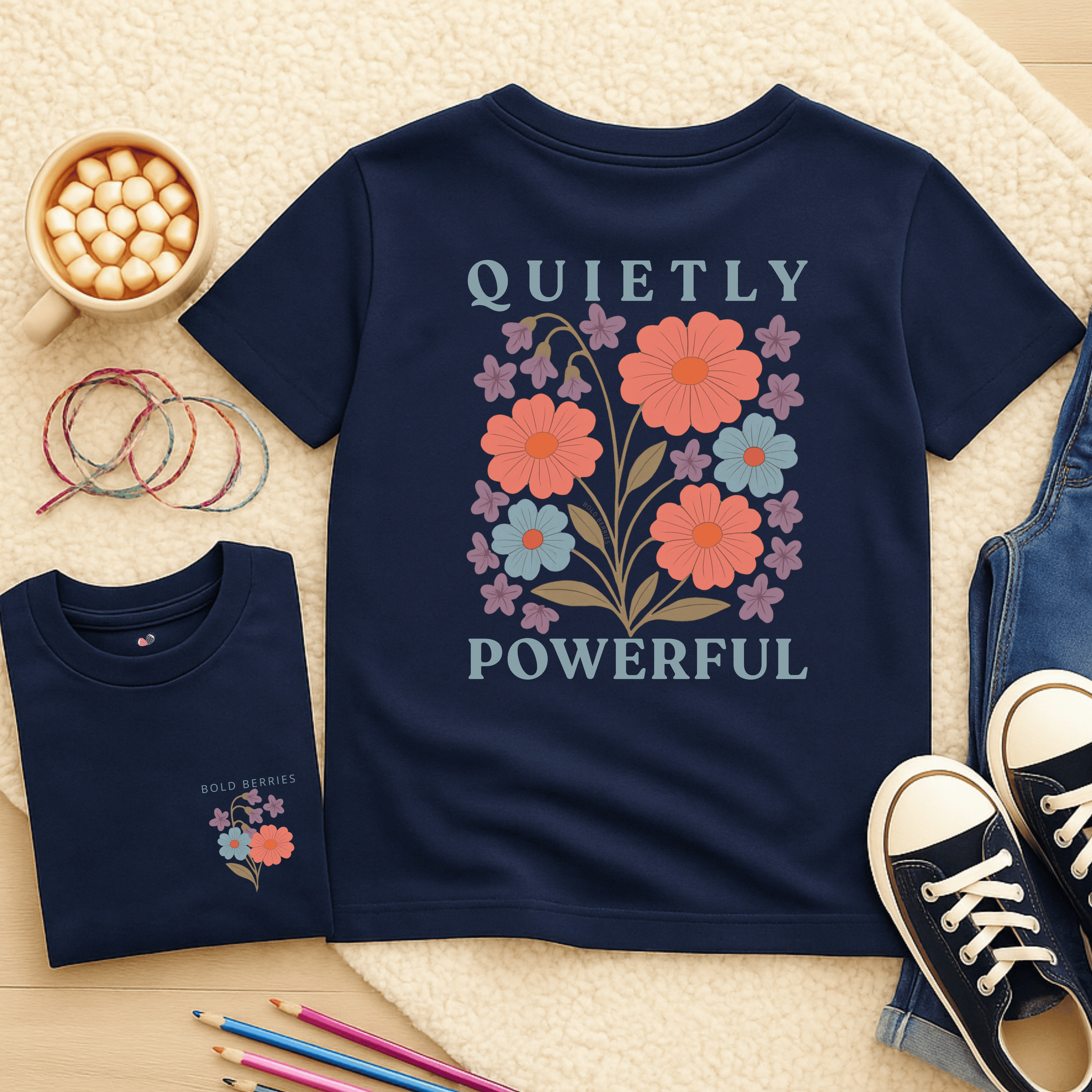 Quietly Powerful, February – Violet & Primrose - Kids T-shirt