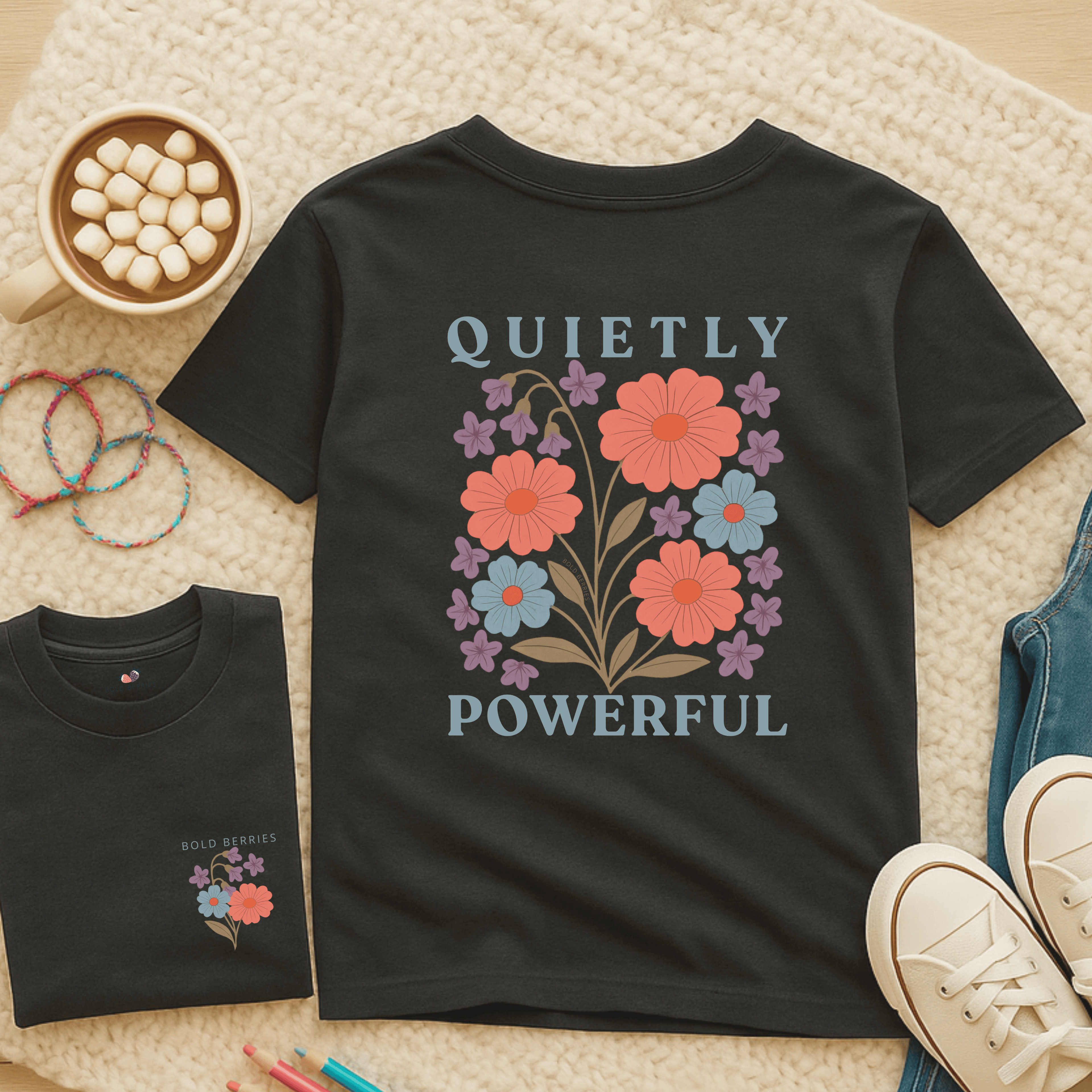 Quietly Powerful, February – Violet & Primrose - Kids T-shirt