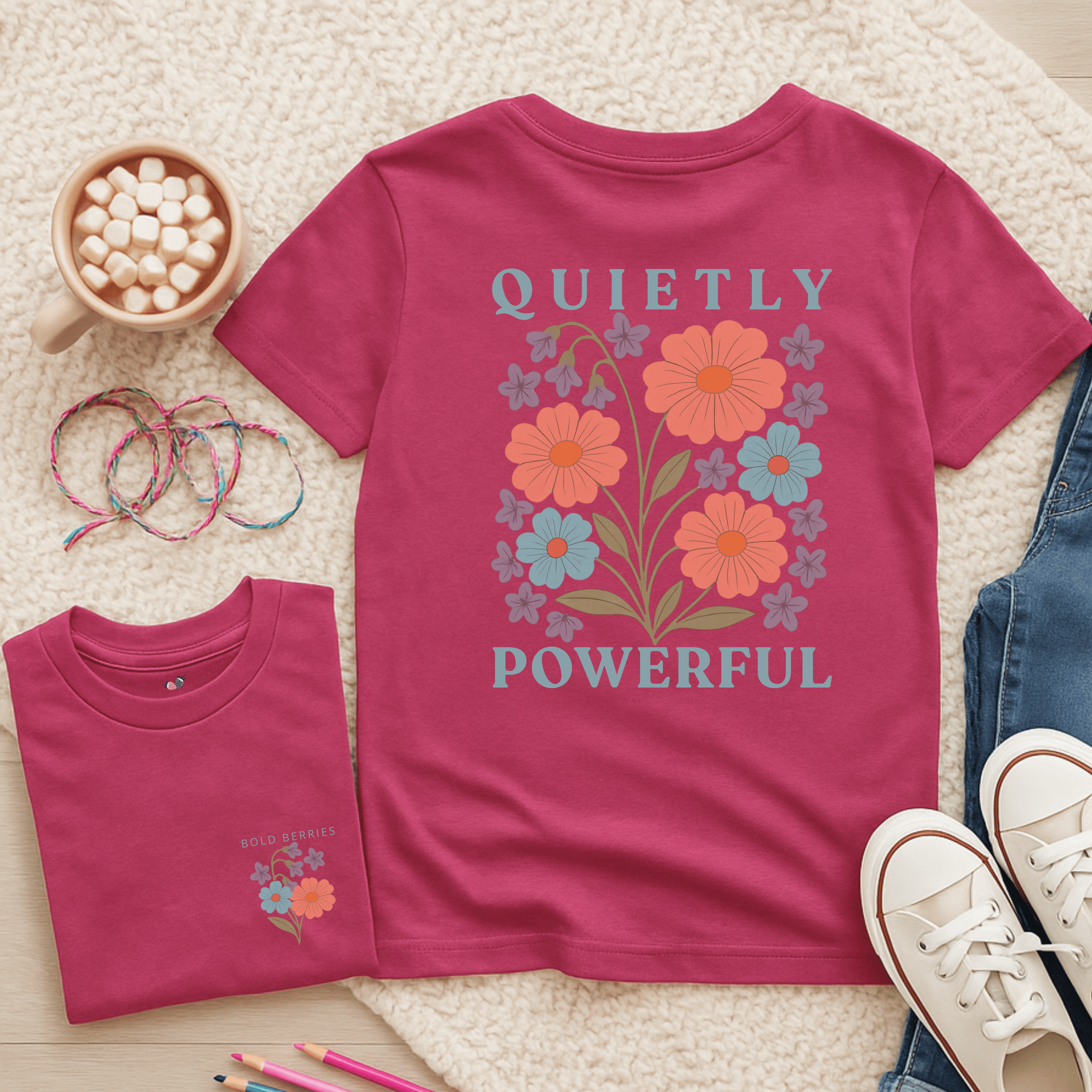 Quietly Powerful, February – Violet & Primrose - Kids T-shirt