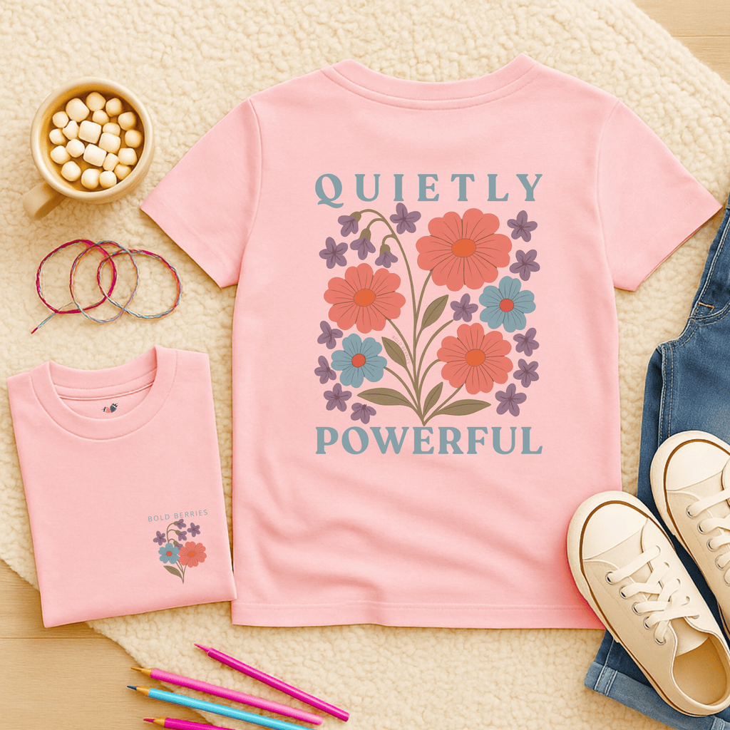 Quietly Powerful, February – Violet & Primrose - Kids T-shirt