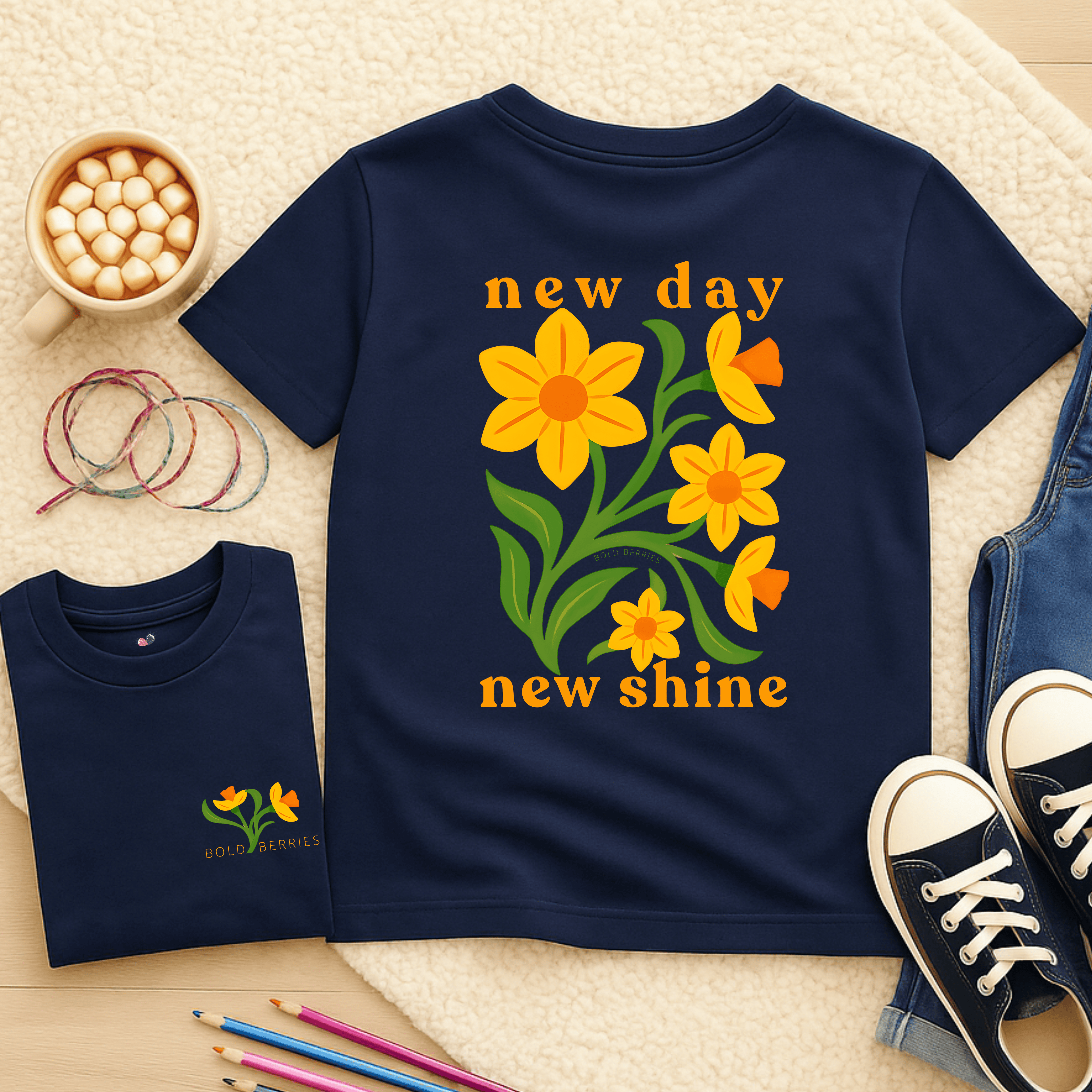 New Day New Shine - March – Daffodil - Kids T-shirt