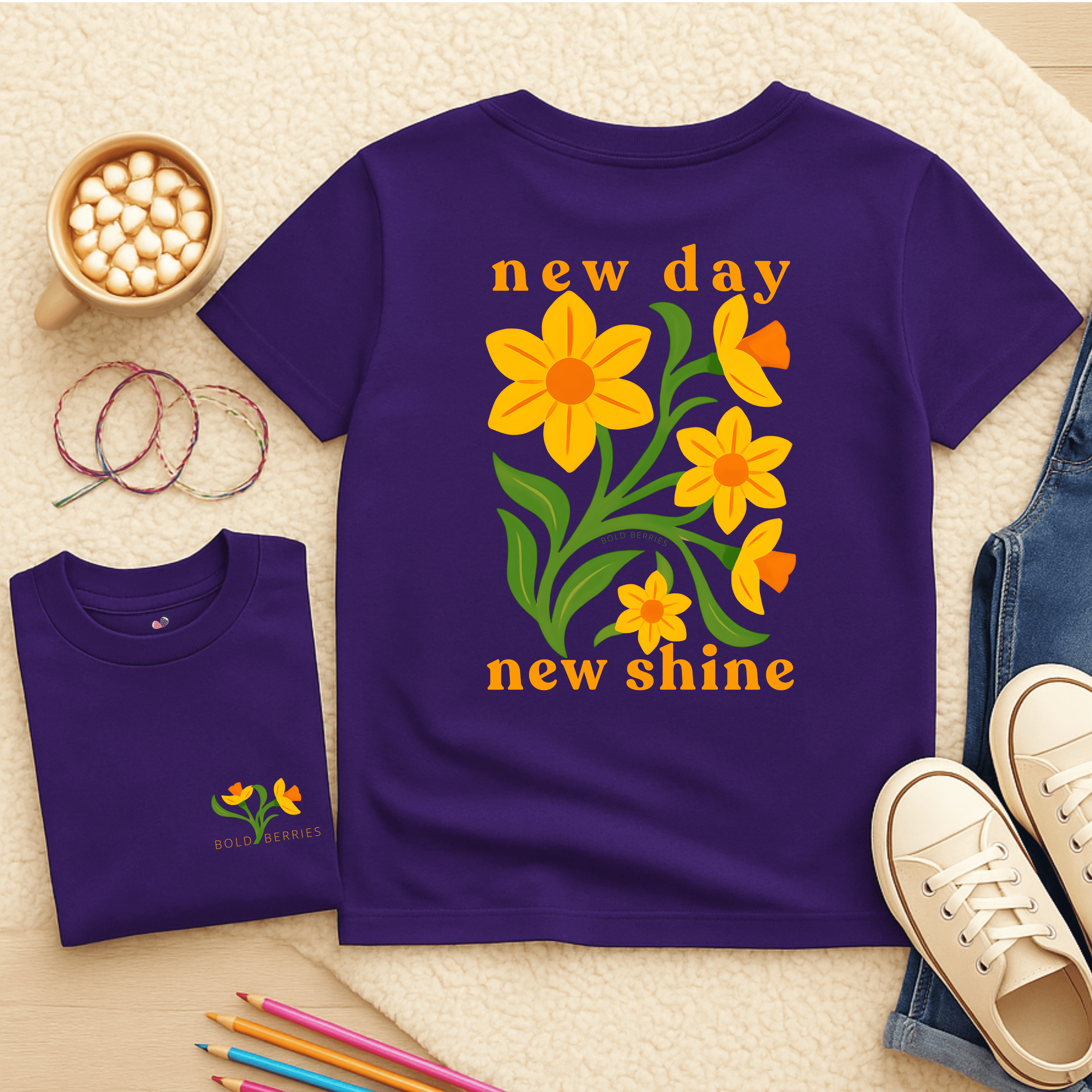 New Day New Shine - March – Daffodil - Kids T-shirt