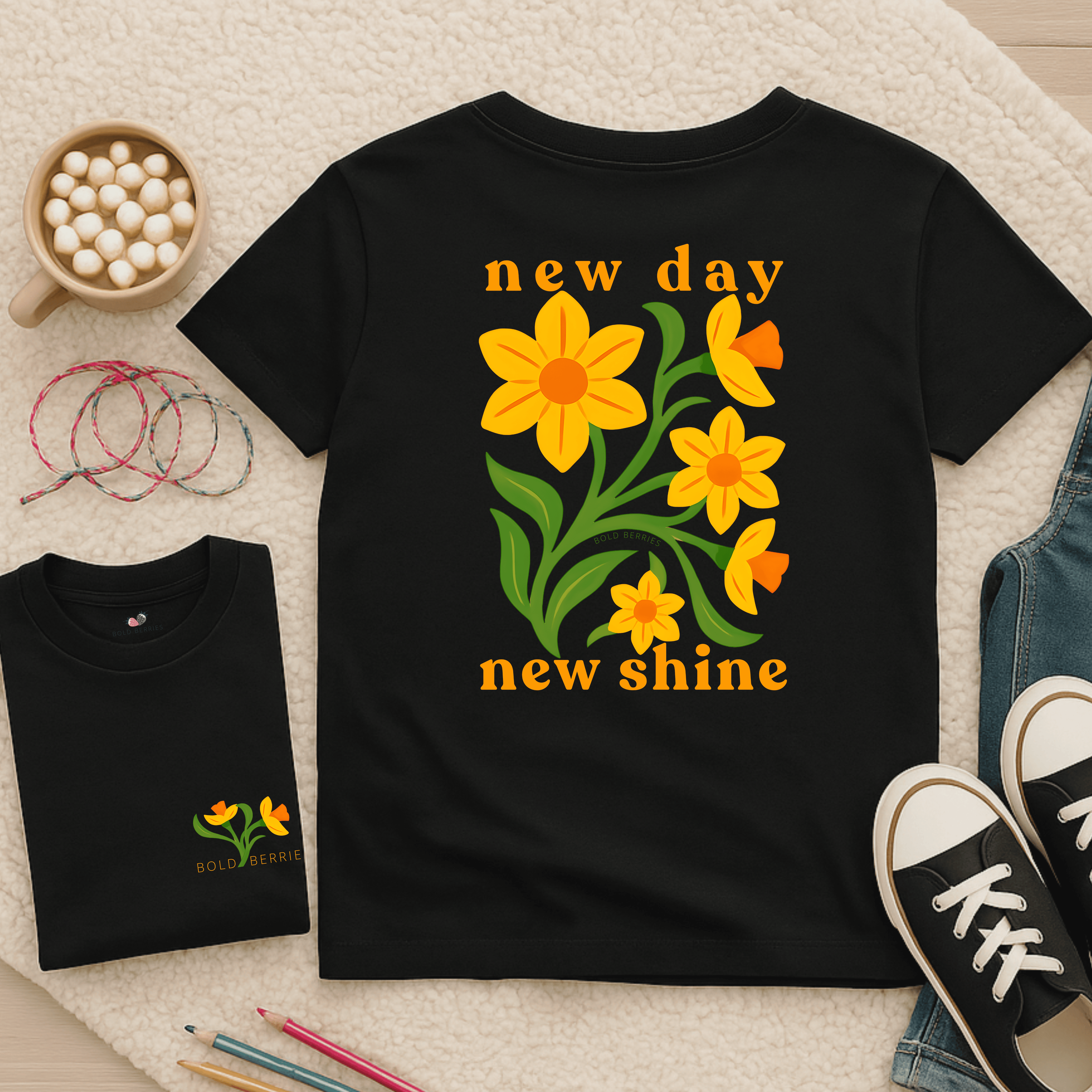 New Day New Shine - March – Daffodil - Kids T-shirt