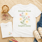 Bloom First Inspire Many - April – Daisy & Sweet Pea - Kids T-shirt