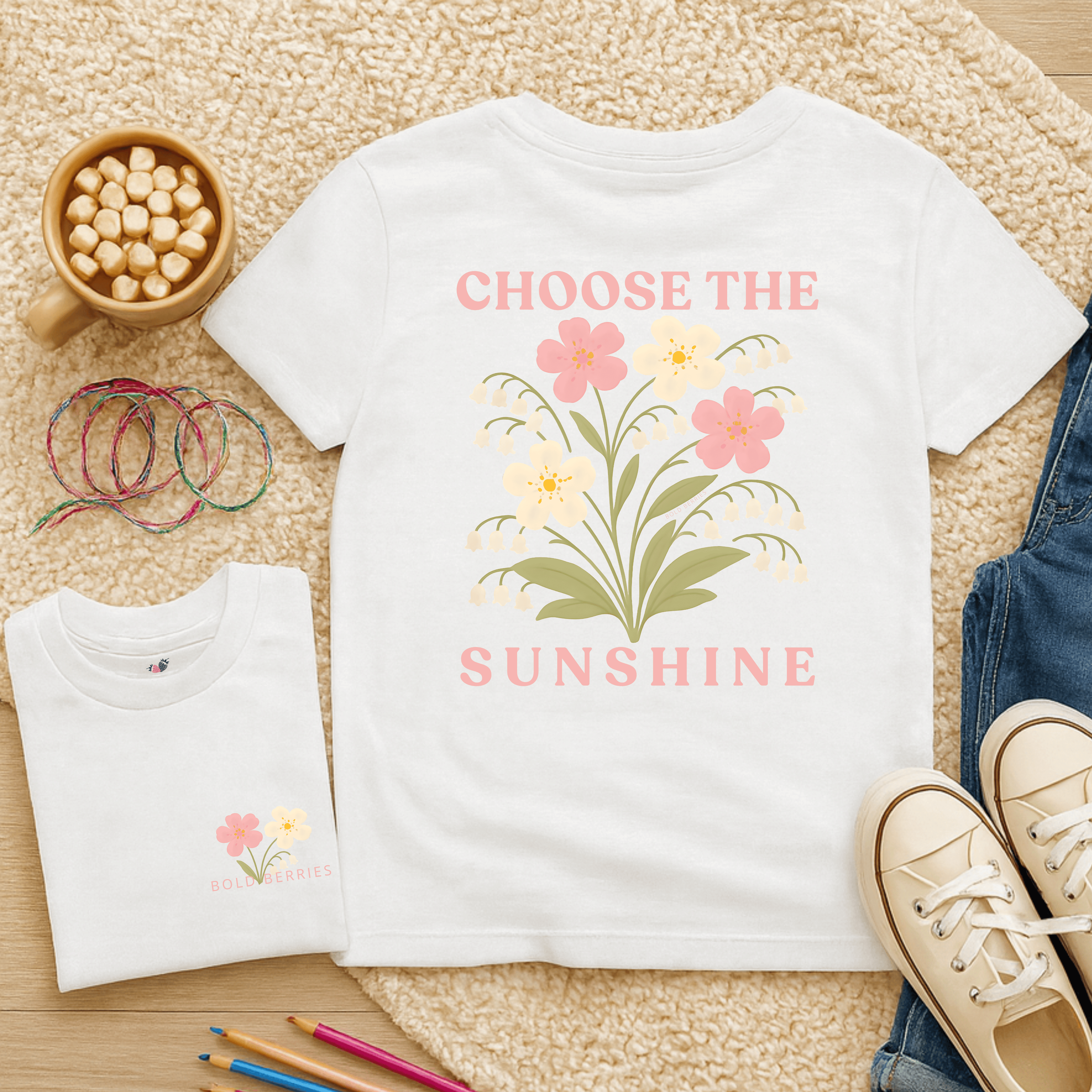 Choose the Sunshine - May – Lily of the Valley & Hawthorn - Kids T-shirt