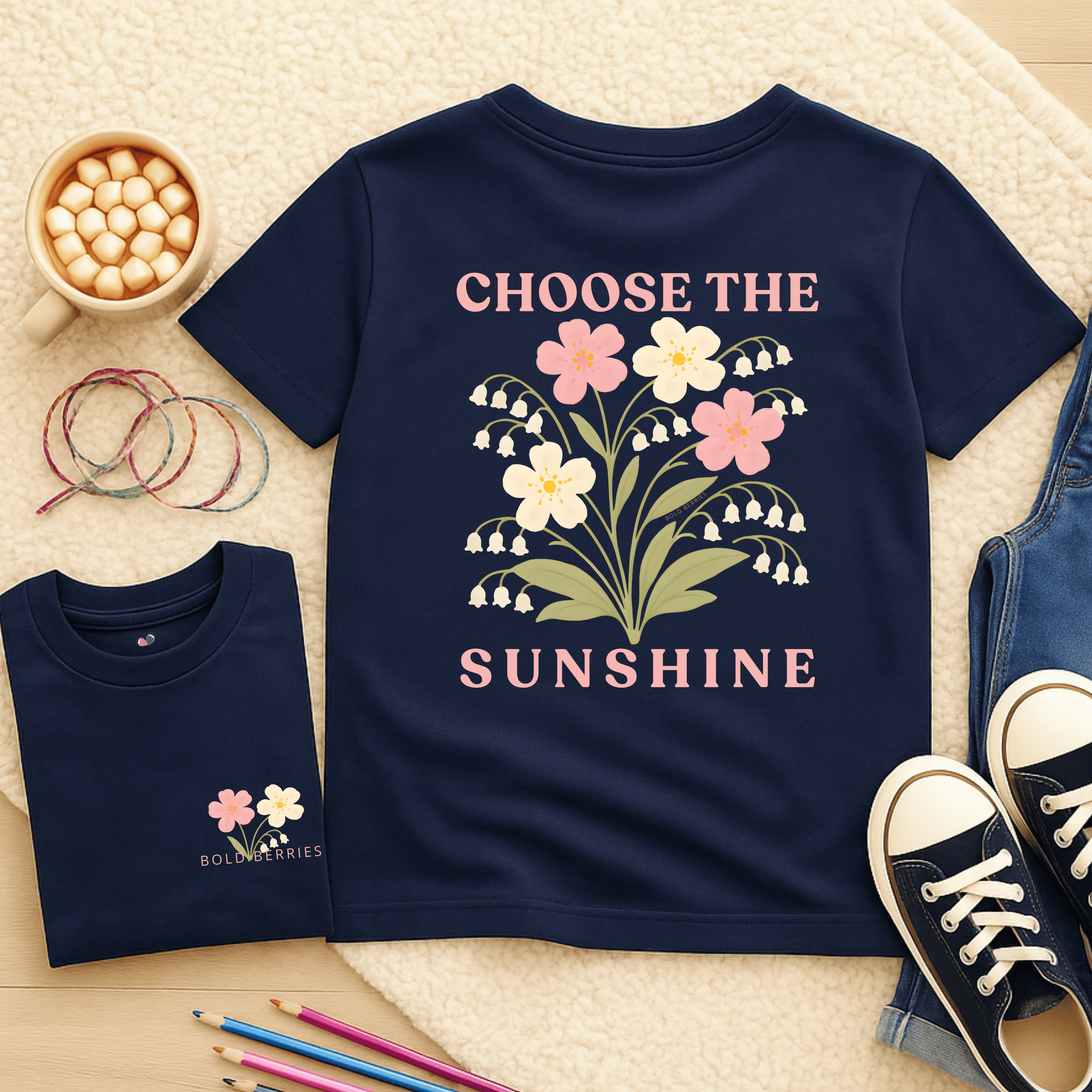 Choose the Sunshine - May – Lily of the Valley & Hawthorn - Kids T-shirt