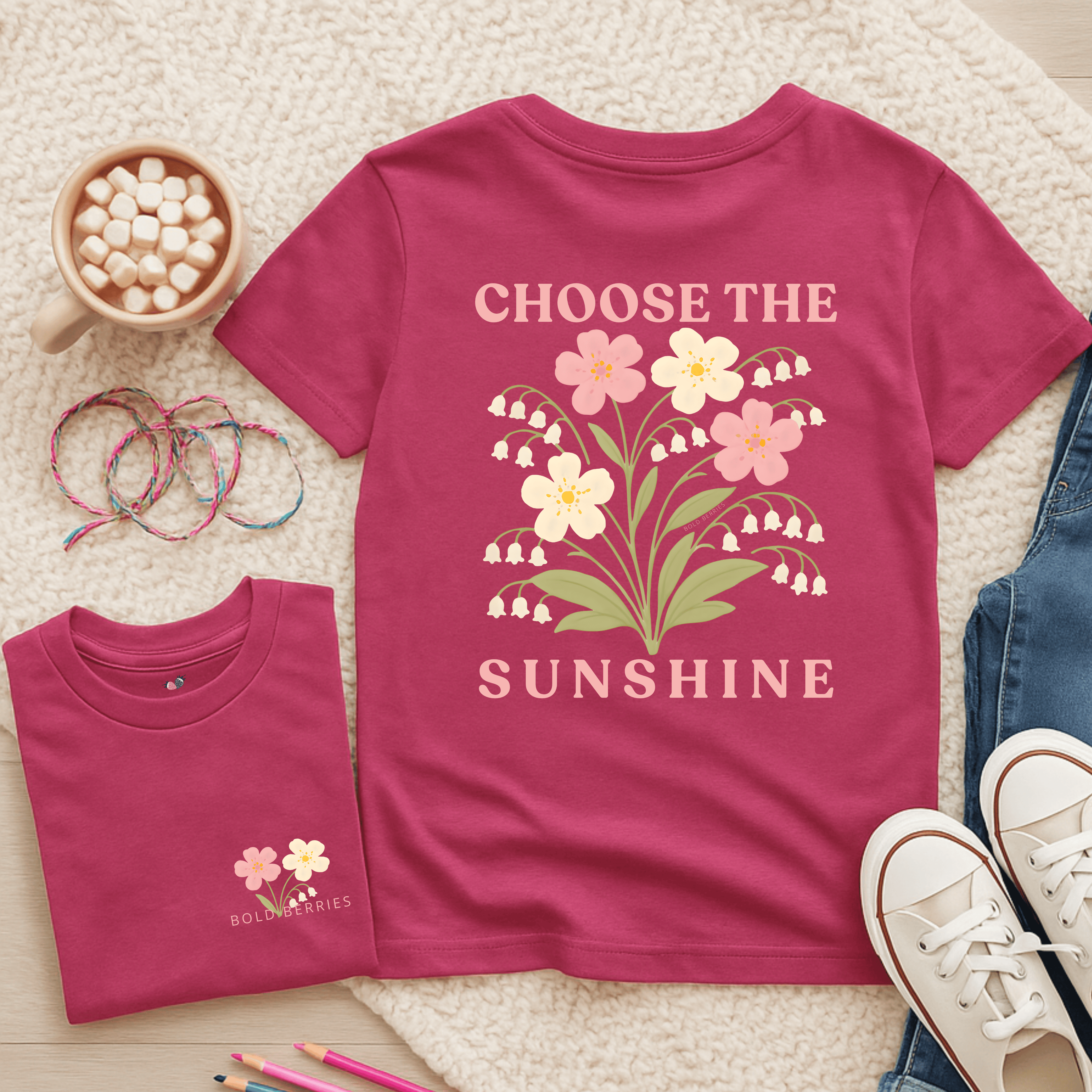 Choose the Sunshine - May – Lily of the Valley & Hawthorn - Kids T-shirt