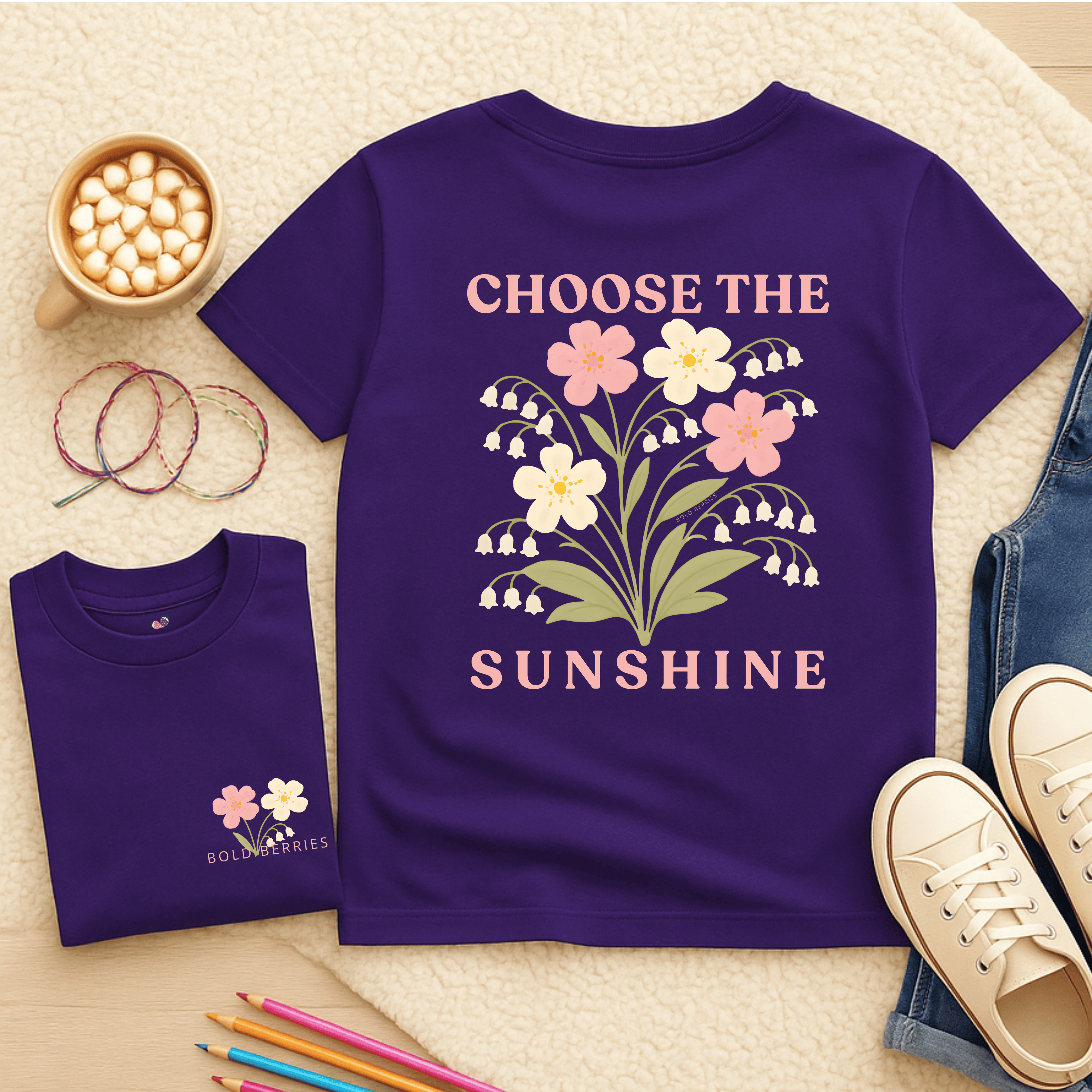 Choose the Sunshine - May – Lily of the Valley & Hawthorn - Kids T-shirt