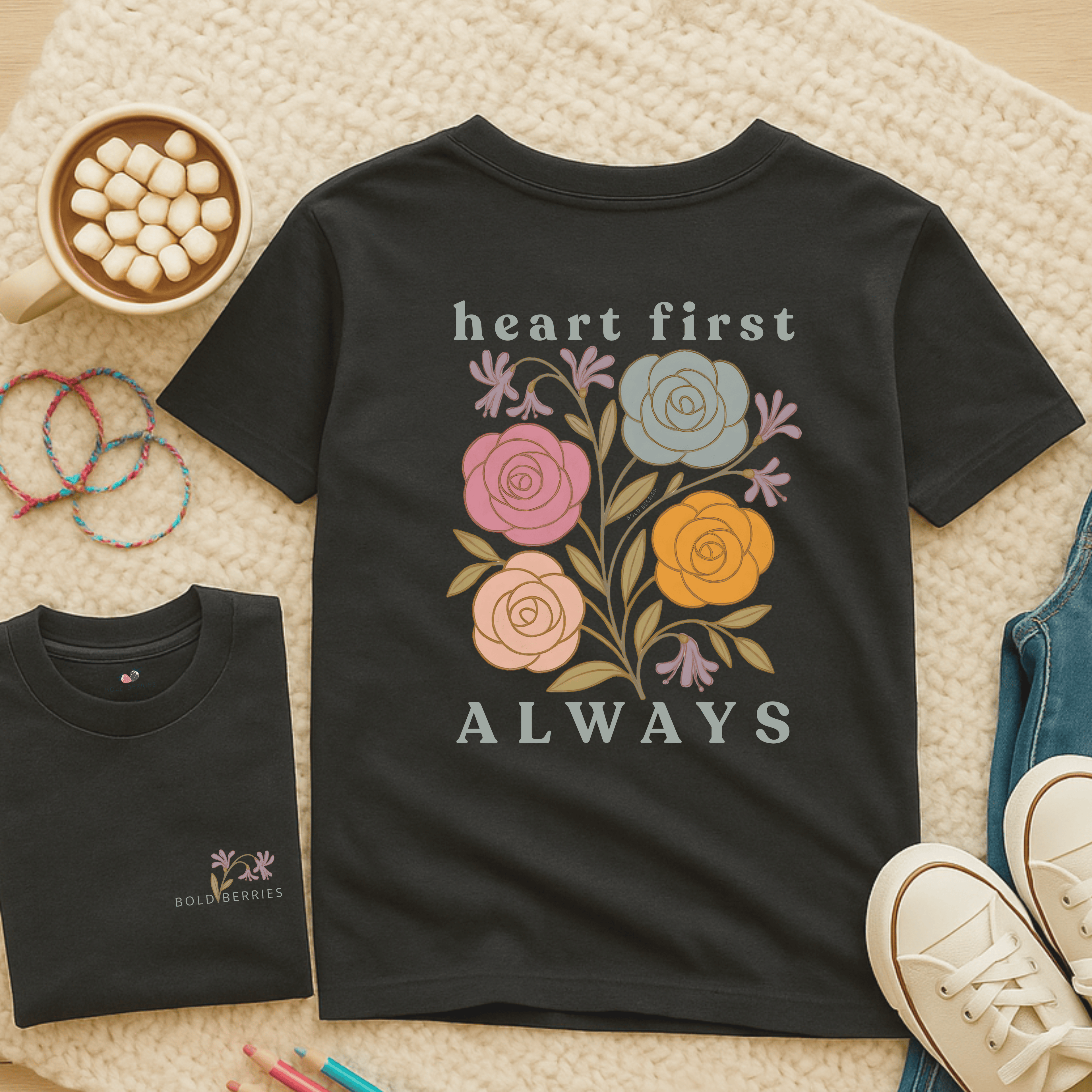 Heart First Always - June – Rose & Honeysuckle - Kids T-shirt