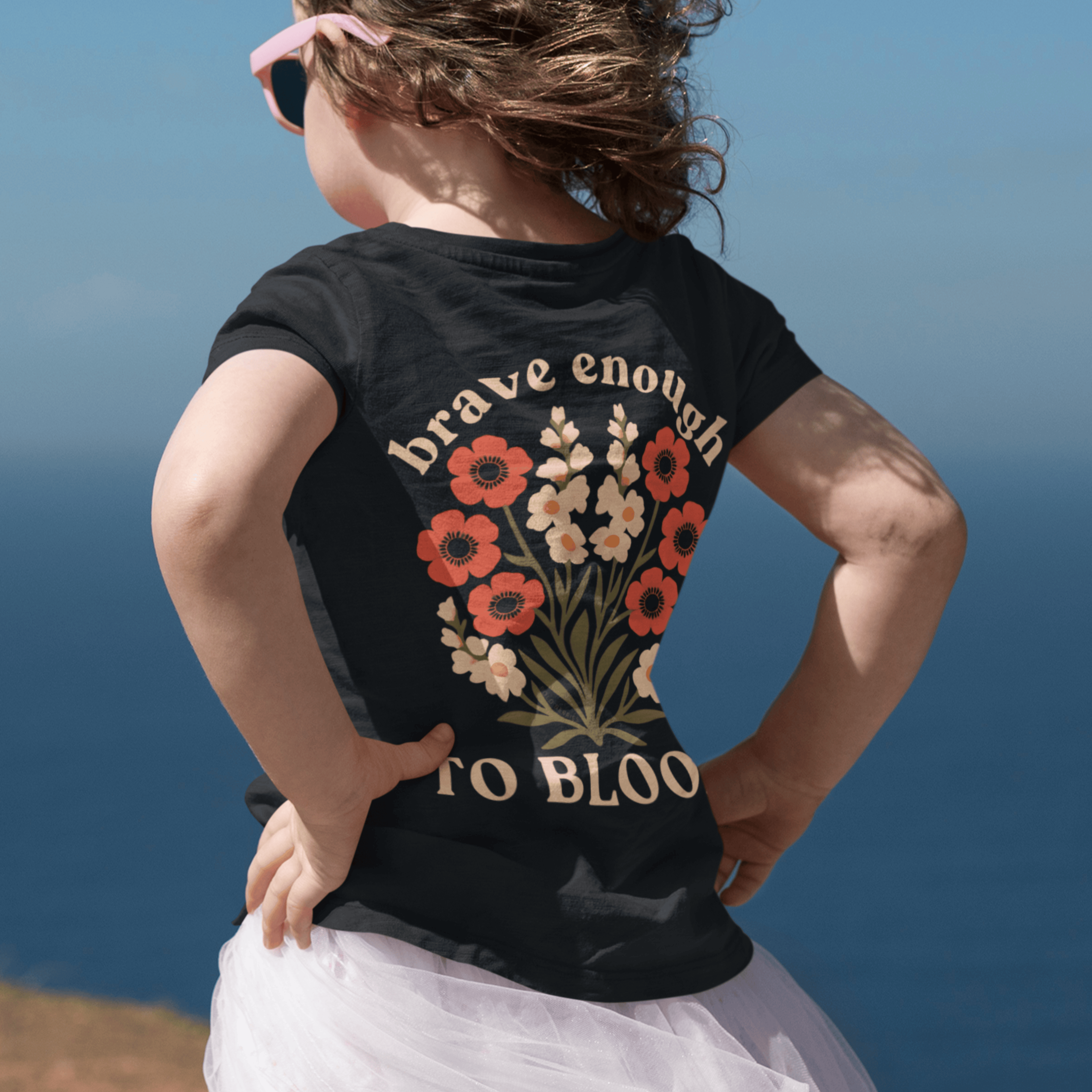 Brave Enough to Bloom - August – Gladiolus & Poppy  - Kids T-shirt