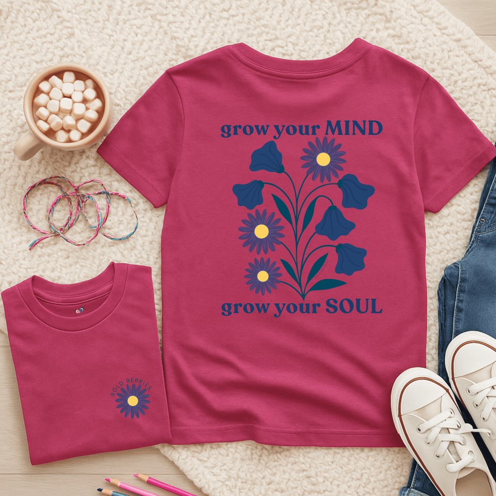 Grow Your Mind - September – Aster & Morning Glory - Kids T-shirt