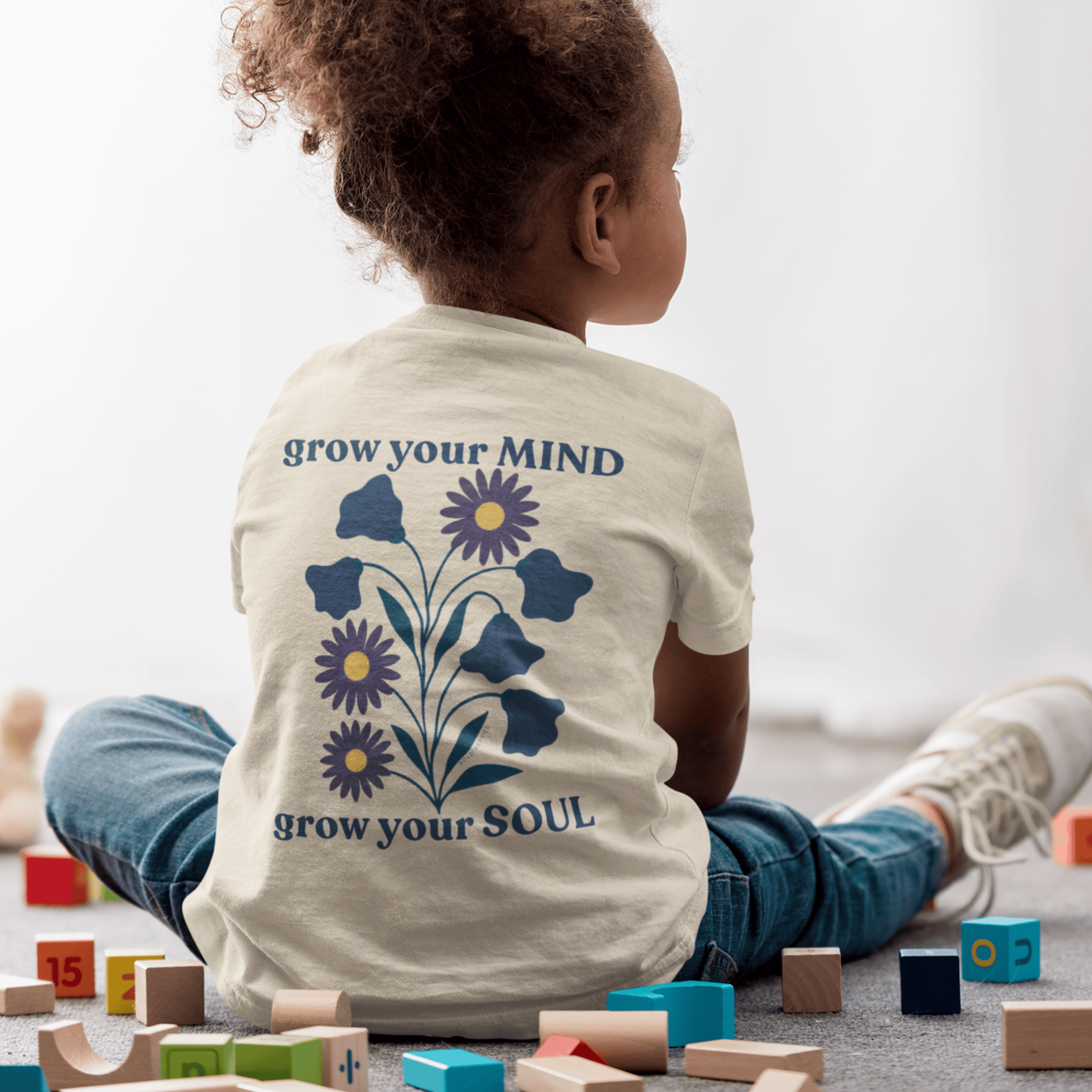 Grow Your Mind - September – Aster & Morning Glory - Kids T-shirt