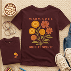 Warm Soul Bright Spirit - October – Marigold & Cosmos - Kids T-shirt