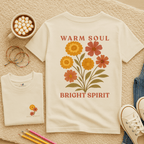 Warm Soul Bright Spirit - October – Marigold & Cosmos - Kids T-shirt