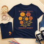 Warm Soul Bright Spirit - October – Marigold & Cosmos - Kids T-shirt