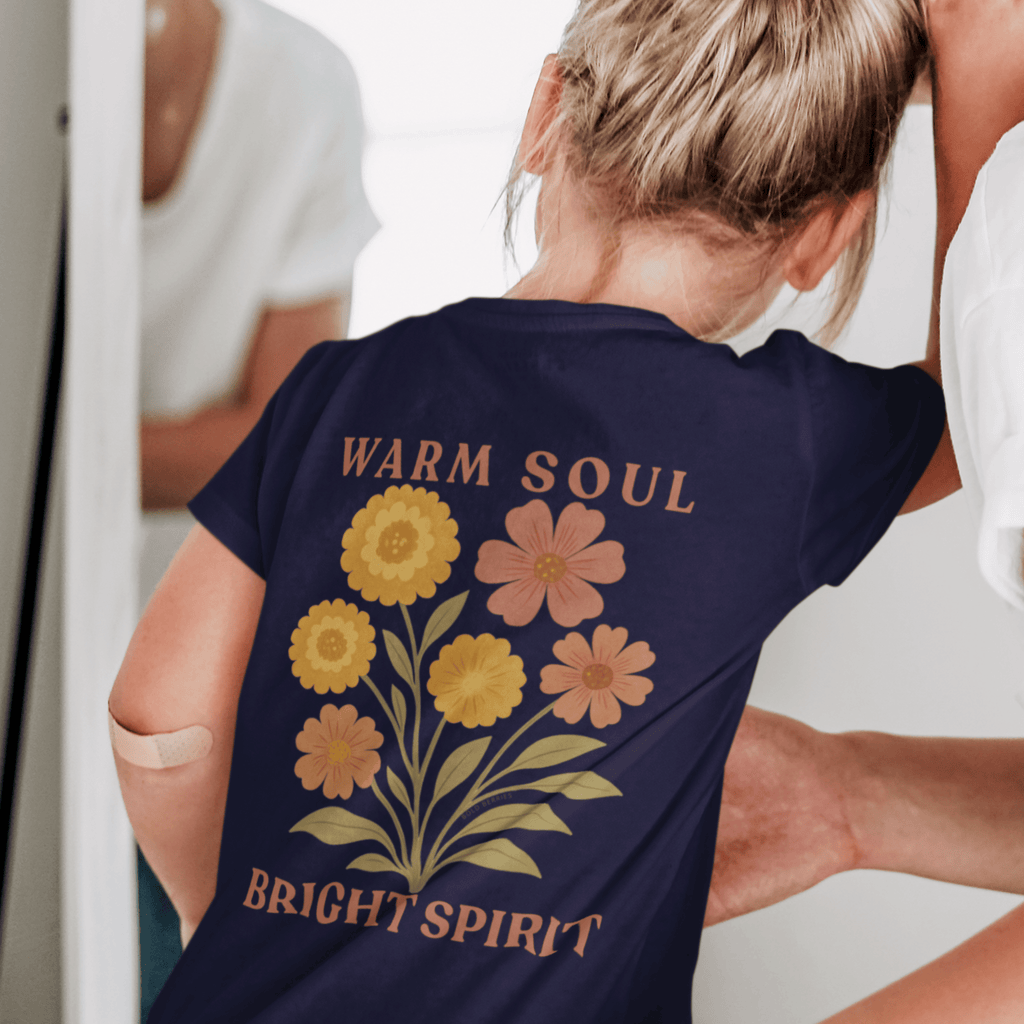 Warm Soul Bright Spirit - October – Marigold & Cosmos - Kids T-shirt