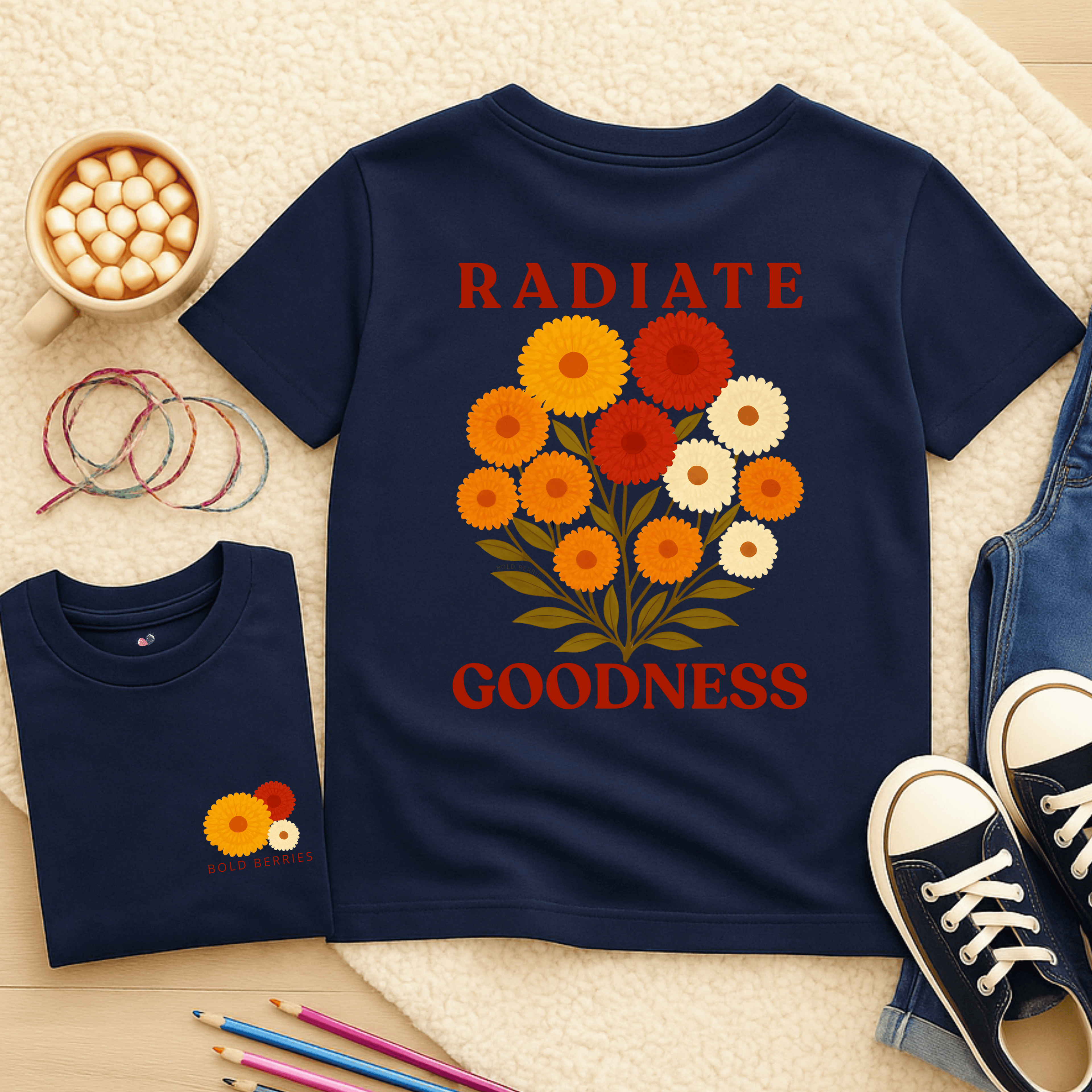 Radiate Goodness - November – Chrysanthemum - Kids T-shirt