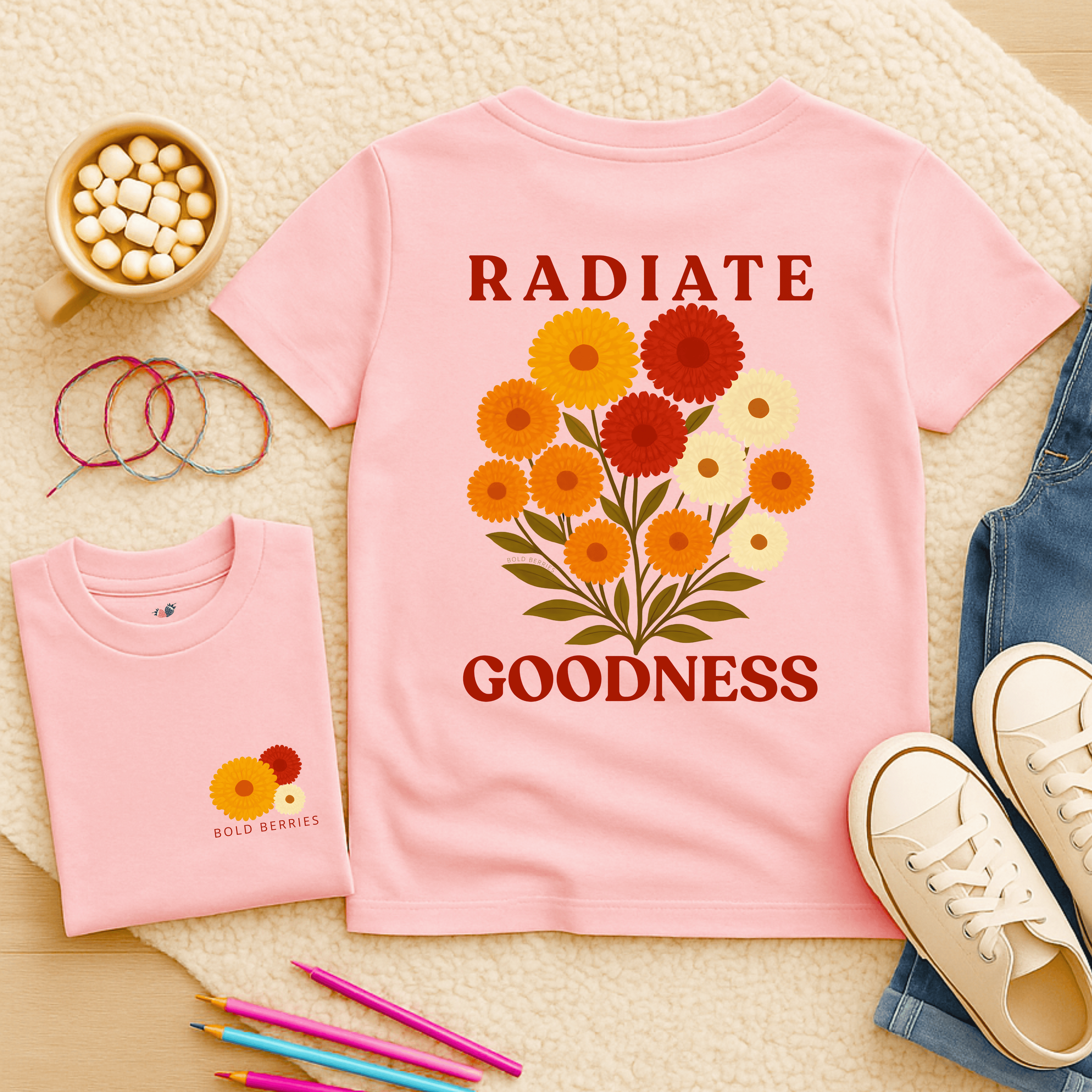 Radiate Goodness - November – Chrysanthemum - Kids T-shirt