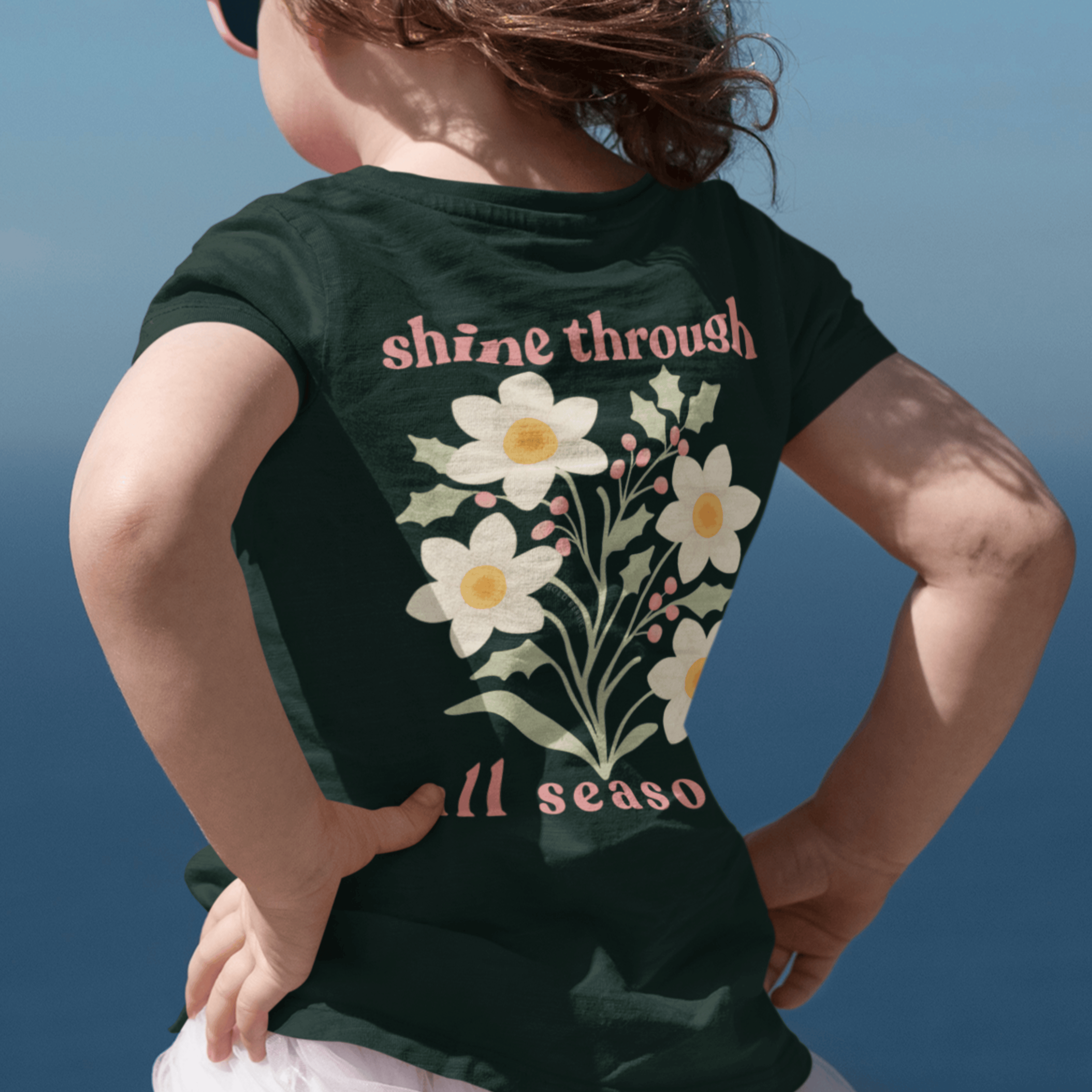 Shine Through All Seasons - December – Narcissus (Paperwhite) & Holly - Kids T-shirt
