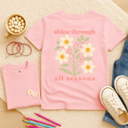 Shine Through All Seasons - December – Narcissus (Paperwhite) & Holly - Kids T-shirt